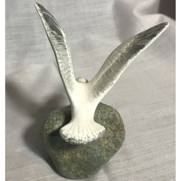 Handcrafted Seagull On Rock Sculpture By Joni B.C. Canada Nautical Beach House - Picture 6 of 10